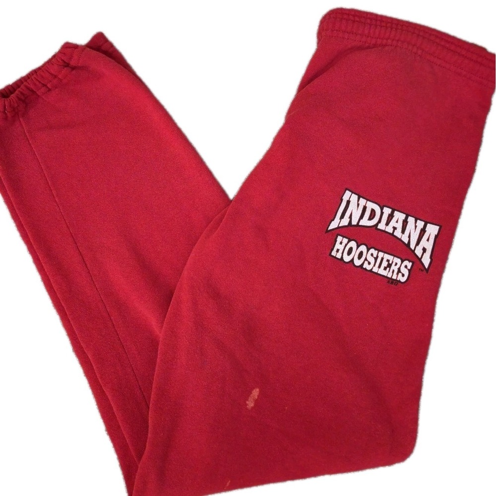 Vintage Indiana IU Hoosiers NCAA Joggers Jerzees Sweatpants Pants 90s Red Sz L